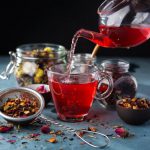 Virando o Chá De Hibisco na Xícara