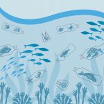 Ilustração de Lixo no Oceano
